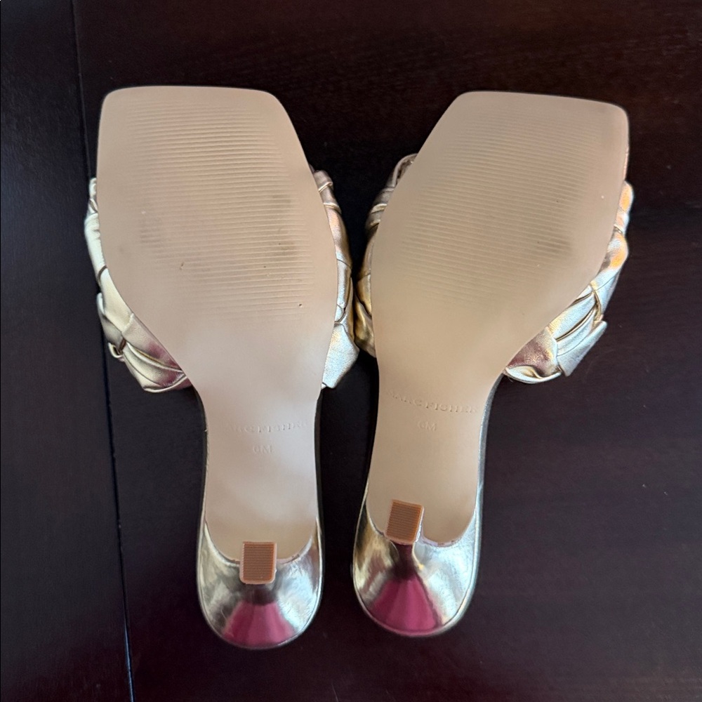 Marc Fisher Gold Braided Mules NWOT - Picture 5 of 7